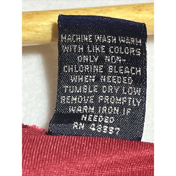 Hillared & Hanson Velvet Midi Shift Dress 12 Red Short Sleeve Holiday Tie Back - Picture 8 of 9